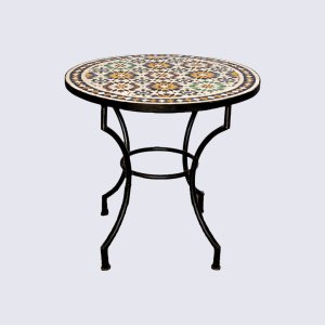 Table ronde en zellige